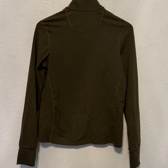 Perfect PACT Full Zip Jacket Sweatshirt Olive Green Organic Cotton - Picture 8 of 8